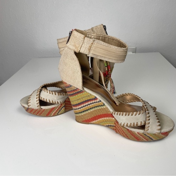 BKE Sole, colorful boho summer fabric wedge estimated sz. 8 - Picture 12 of 13
